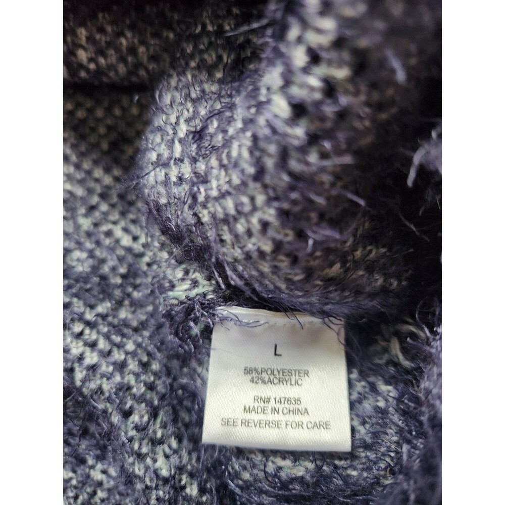 Romeo & Juliet Couture Fuzzy Sweater Dress Blue White Thick Stretch Womens L EUC - Picture 5 of 10